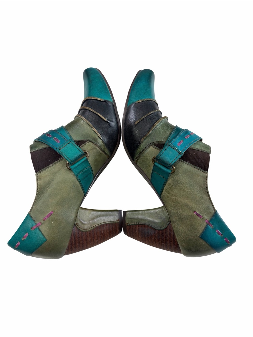 L’Artiste by Spring Step Wondrous Teal Green Leather Heel Oxfords Size US 6.5-7 - Picture 6 of 15